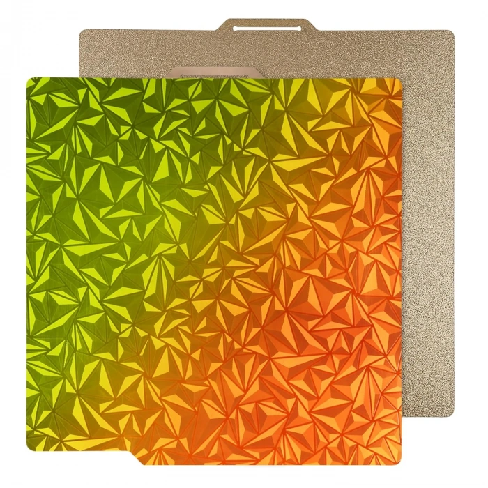 Diamond Gradient PEO / Textured Gold PEI Çift Yüzey Manyetik Tabla - Bambu Lab P1/X1/A1 (256×256mm)