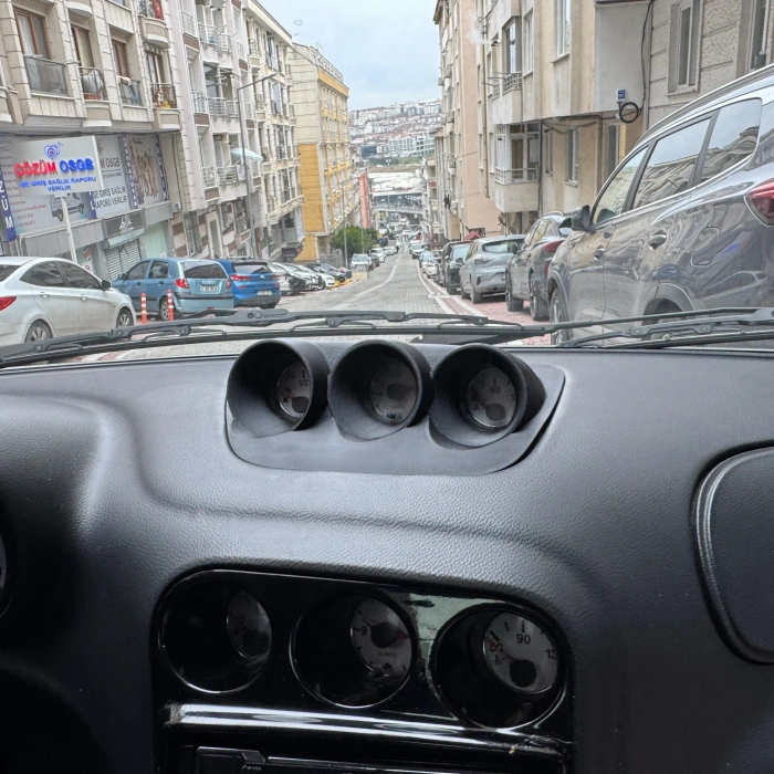 Alfa Romeo 156 MK1 Uyumlu Üçlü Gösterge Saati Çerçevesi - Orta Konsol Havalandırma Üstü Tasarım