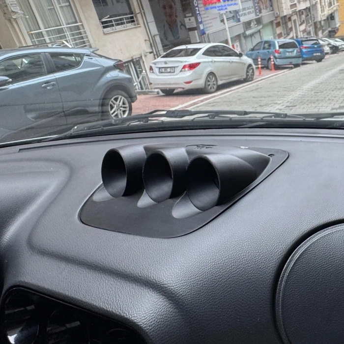 Alfa Romeo 156 MK1 Uyumlu Üçlü Gösterge Saati Çerçevesi - Orta Konsol Havalandırma Üstü Tasarım