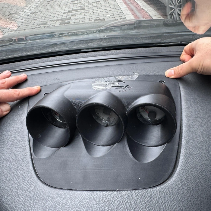 Alfa Romeo 156 MK1 Uyumlu Üçlü Gösterge Saati Çerçevesi - Orta Konsol Havalandırma Üstü Tasarım