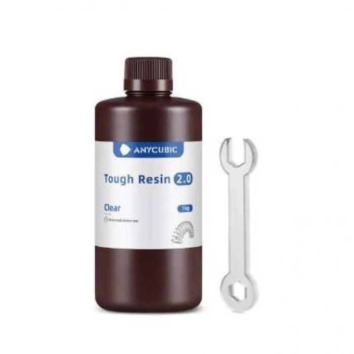 Anycubic Tough Resin 2.0 Clear 1kg 365-405nm Photopolymer Resin - Phrozen Sonic, HALOT, Nova3D, Peopoly (Kalibrasyonla)