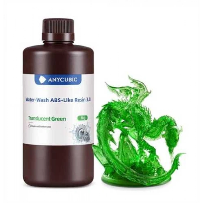 Anycubic Water-Wash ABS-Like 3.0 Şeffaf Yeşil Reçine 1kg
