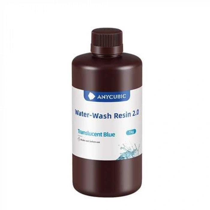 Anycubic Water-Wash Reçine 2.0 Şeffaf Mavi 1kg