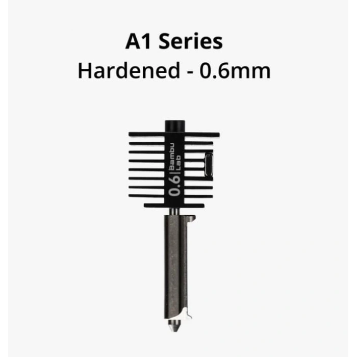 Bambu Lab Hotend With Hardened Steel Nozzle 0.6 mm (Hotend Sertleştirilmiş Çelik Nozül 0.6 mm) - A1 Serisi