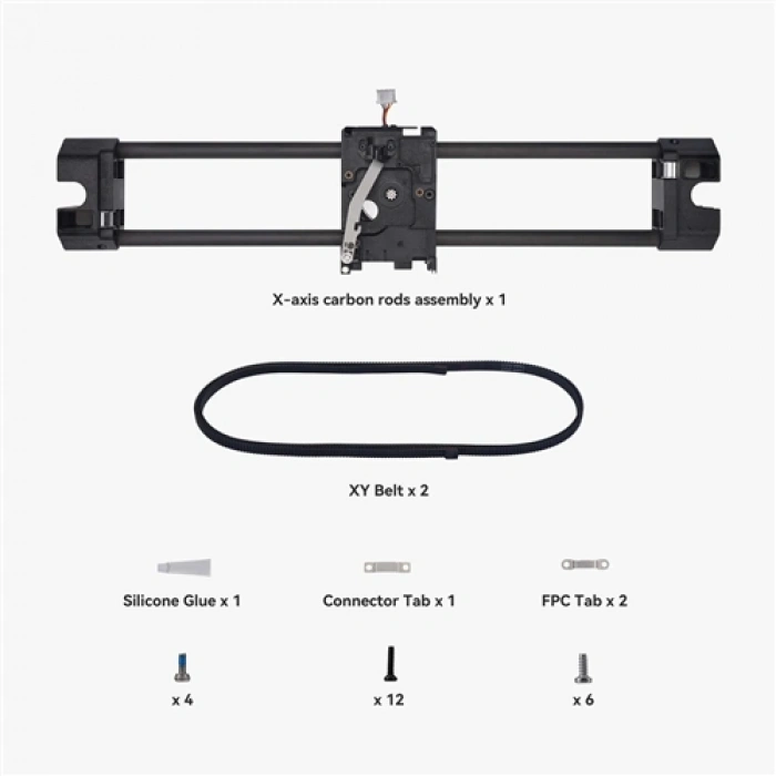 BambuLab X-Axis Carbon Rods Assembly