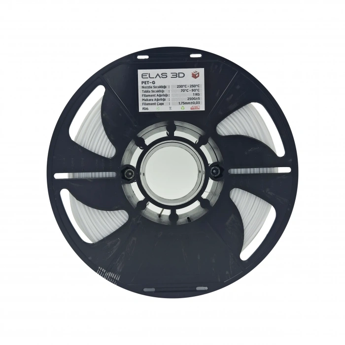 Elas 1.75mm Beyaz Pet-G Filament 1KG
