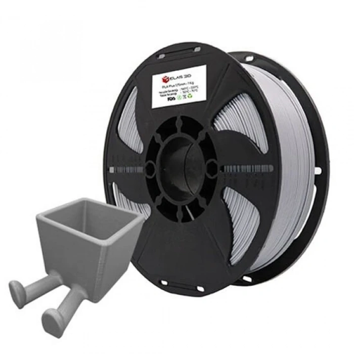Elas 1.75mm Gümüş Gri PLA Plus Filament 1 kg