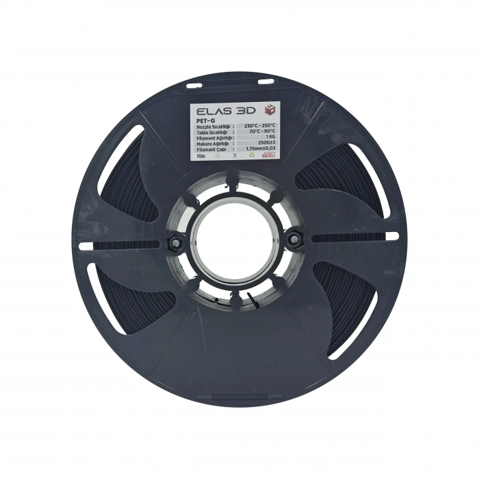 Elas 1.75mm Siyah PET-G Filament 1Kg