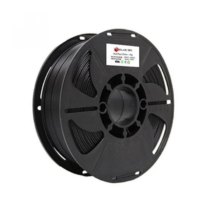 Elas 1.75mm Siyah PLA Plus Filament 1kg
