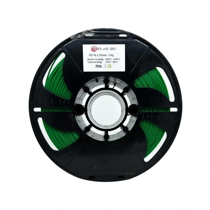 Elas 1.75mm Yeşil PET-G Filament 1Kg