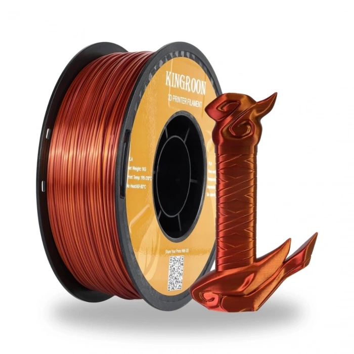 Kingroon Silk Çift Renk PLA Altın, Bakır Filament
