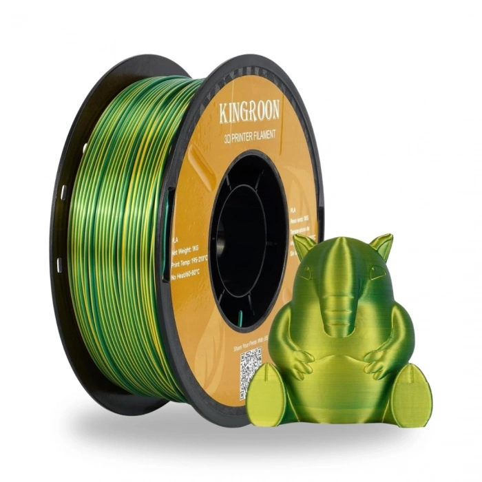 Kingroon Silk Çift Renk PLA Yeşil, Sarı Filament