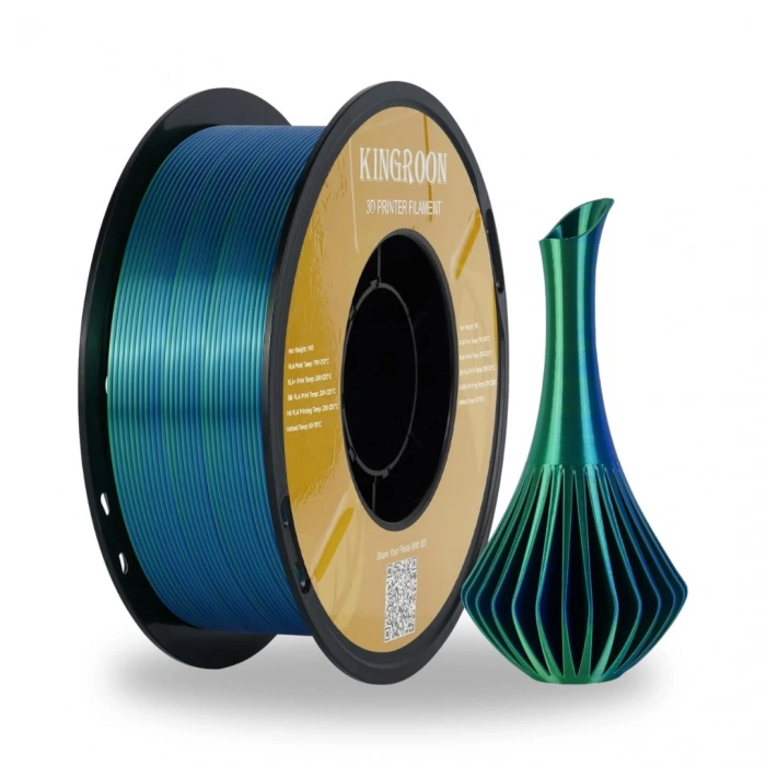 Kingroon Silk Çift Renk PLA Mavi, Yeşil Filament