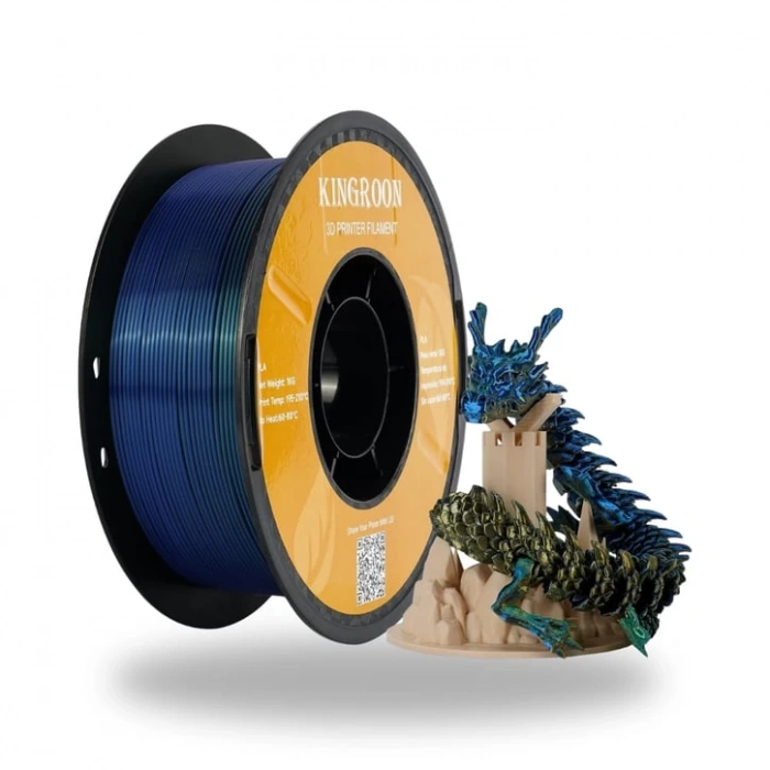 Kingroon Silk Üç Renk Pla Altın, Yeşil, Mavi Filament