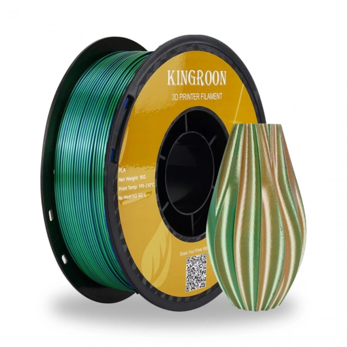 Kingroon Silk Üç Renk Pla Mavi, Yeşil, Turuncu Filament