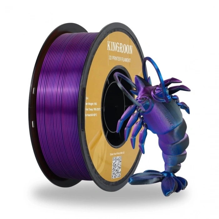 Kingroon Silk Üç Renk Pla Siyah, Mor, Mavi Filament