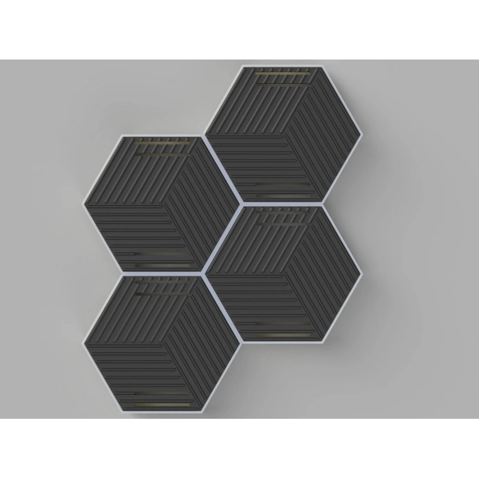 Modüler Altıgen Madalya Sergileme Standı - Mıknatıslı Petek Tasarım Madalya Askısı ve Panosu