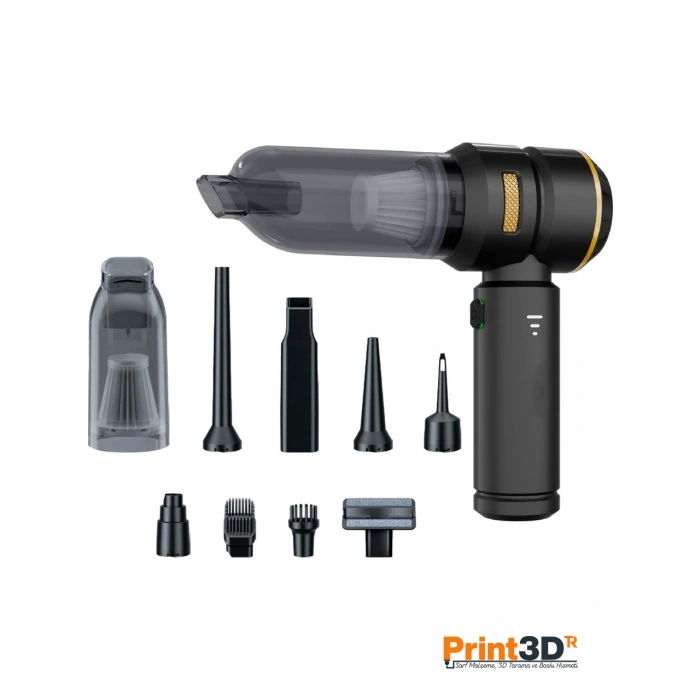 Şarjlı El Süpürgesi - 3 Kademeli, vakum + üfleme, Kompakt tasarım