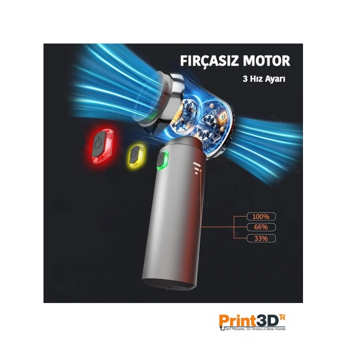 Şarjlı El Süpürgesi 2 - Dijital Gösterge - 3 Kademeli, vakum + üfleme, Kompakt tasarım