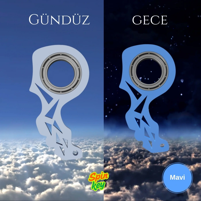 Spinkey Fosforus Stres Çarkı Anahtarlık - Karanlıkta Parlayan Yeşil Seri - Fosforlu Rulmanlı Fidget Spinner