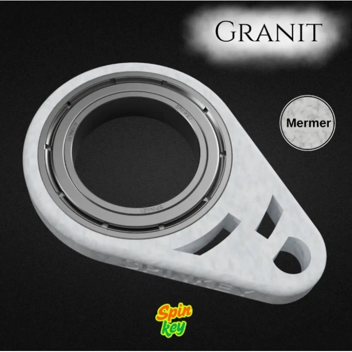 Spinkey Granit Stres Çarkı Anahtarlık - Özel Dokulu Minimalist Tasarım - Premium EDC Fidget Spinner