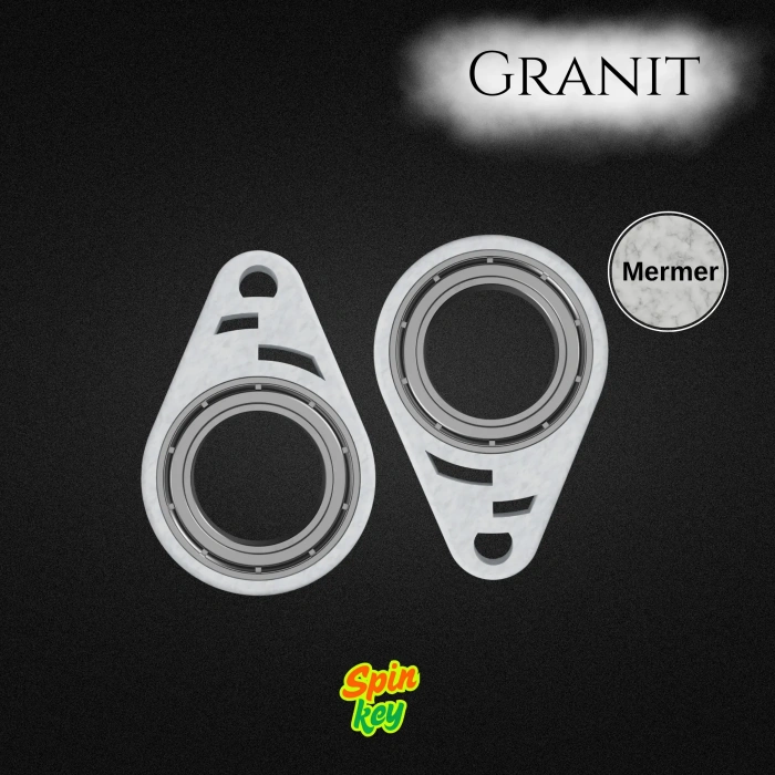 Spinkey Granit Stres Çarkı Anahtarlık - Özel Dokulu Minimalist Tasarım - Premium EDC Fidget Spinner