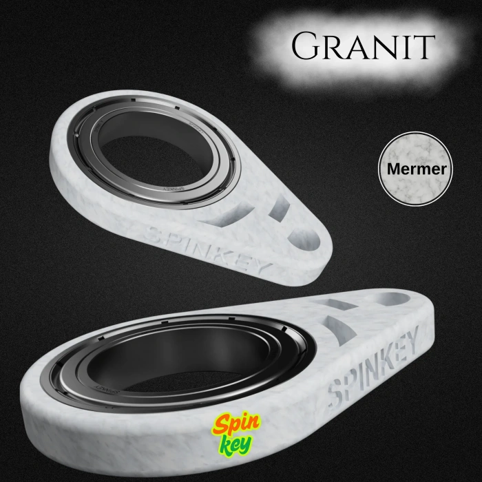 Spinkey Granit Stres Çarkı Anahtarlık - Özel Dokulu Minimalist Tasarım - Premium EDC Fidget Spinner