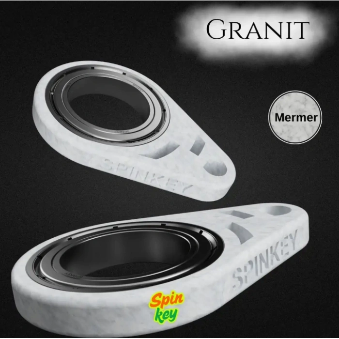 Spinkey Granit Stres Çarkı Anahtarlık - Özel Dokulu Minimalist Tasarım - Premium EDC Fidget Spinner