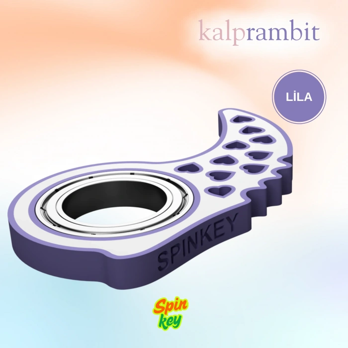 Spinkey Kalprambit Stres Çarkı Anahtarlık - Kalp Tasarımlı Karambit Spinner - Pembe Özel Seri