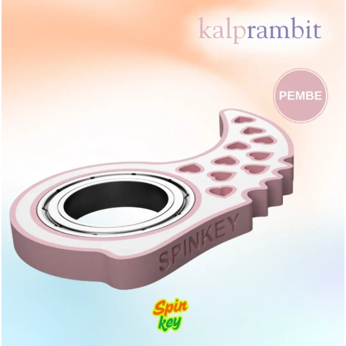 Spinkey Kalprambit Stres Çarkı Anahtarlık - Kalp Tasarımlı Spinner - Pembe Özel Seri