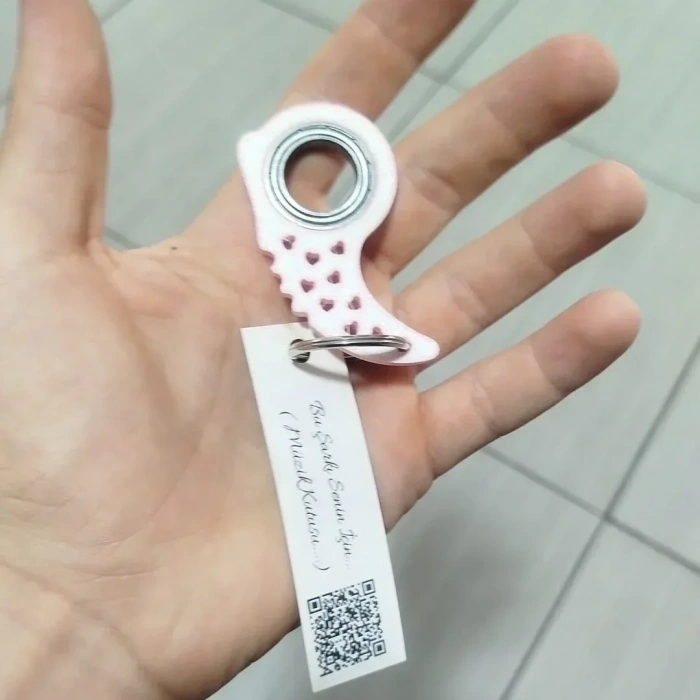 Spinkey Kalprambit Stres Çarkı Anahtarlık - Kalp Tasarımlı Spinner - Pembe Özel Seri