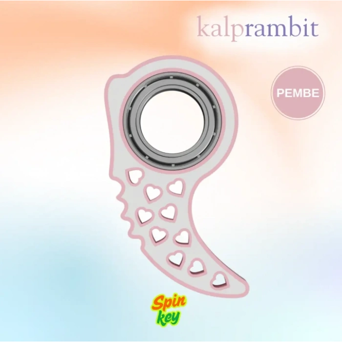 Spinkey Kalprambit Stres Çarkı Anahtarlık - Kalp Tasarımlı Spinner - Pembe Özel Seri