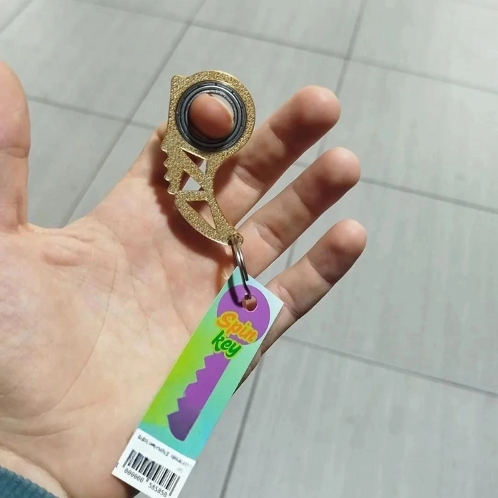 Spinkey Keyrambit Stres Çarkı Anahtarlık - Mor & Siyah Çift Renkli Seri - Rulmanlı Çevirme Aparatı