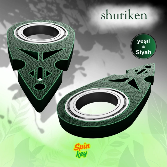 Spinkey Shuriken Stres Çarkı Anahtarlık - Ninja Yıldızı Tasarımlı Rulmanlı Fidget Spinner - EDC Aksesuar