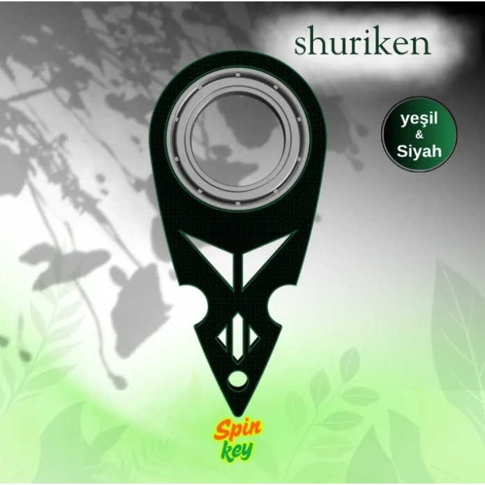 Spinkey Shuriken Stres Çarkı Anahtarlık - Ninja Yıldızı Tasarımlı Rulmanlı Fidget Spinner - EDC Aksesuar