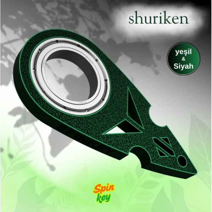 Spinkey Shuriken Stres Çarkı Anahtarlık - Ninja Yıldızı Tasarımlı Rulmanlı Fidget Spinner - EDC Aksesuar