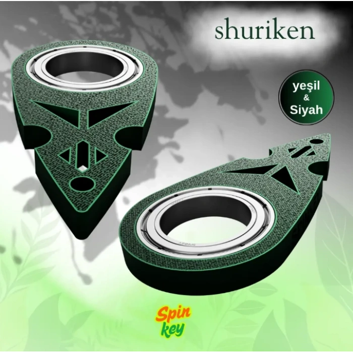 Spinkey Shuriken Stres Çarkı Anahtarlık - Ninja Yıldızı Tasarımlı Rulmanlı Fidget Spinner - EDC Aksesuar