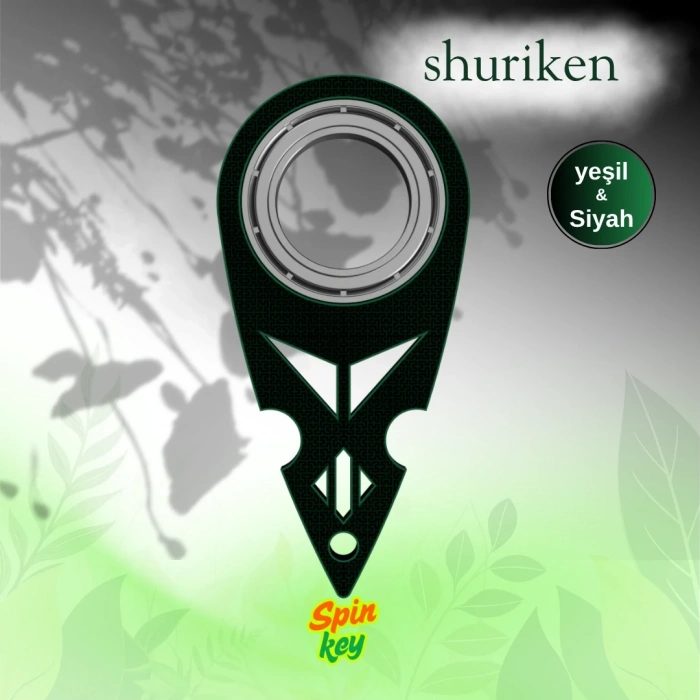 Spinkey Shuriken Stres Çarkı Anahtarlık - Ninja Yıldızı Tasarımlı Rulmanlı Fidget Spinner - EDC Aksesuar