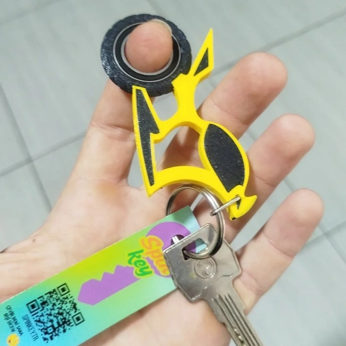 Spinkey Yarışçı Stres Çarkı Anahtarlık - Hız Odaklı Racer Tasarımı - Beyaz Özel Seri Rulmanlı Fidget Spinner