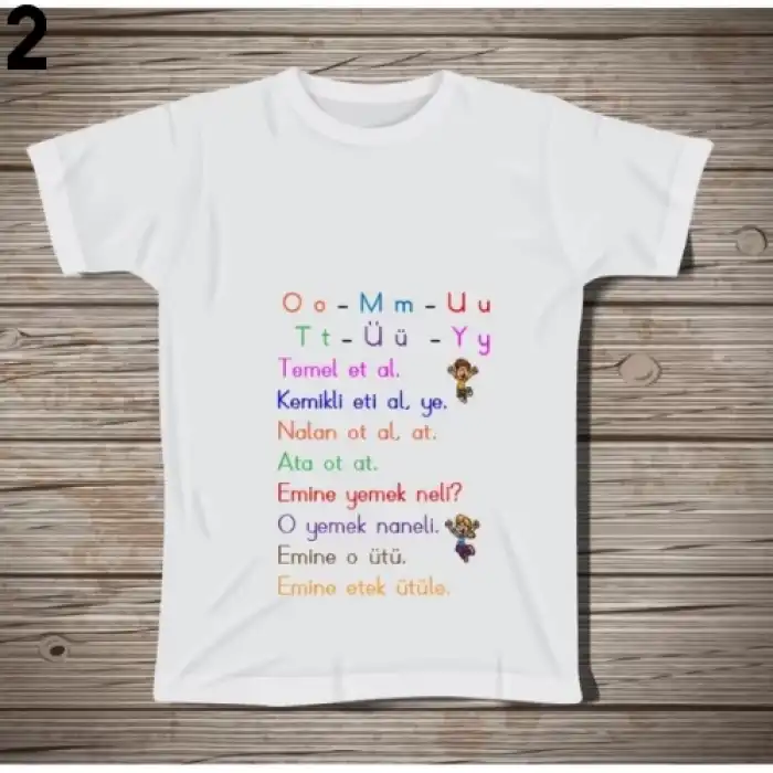 1. Sınıf Öğretmeni Harfler Tişörtü