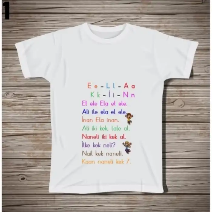 1. Sınıf Öğretmeni Harfler Tişörtü