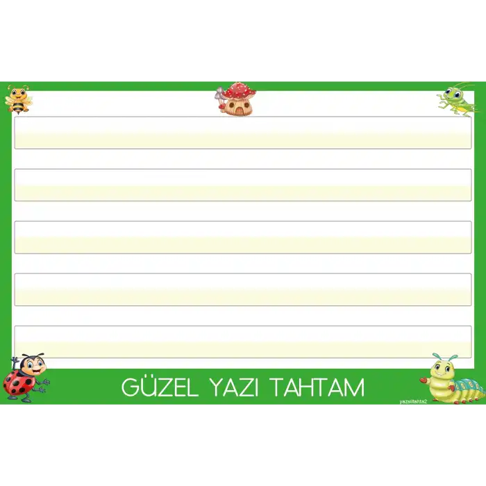 1. Sınıf Yeni Müfredat Yaz Sil Tahtası PVC