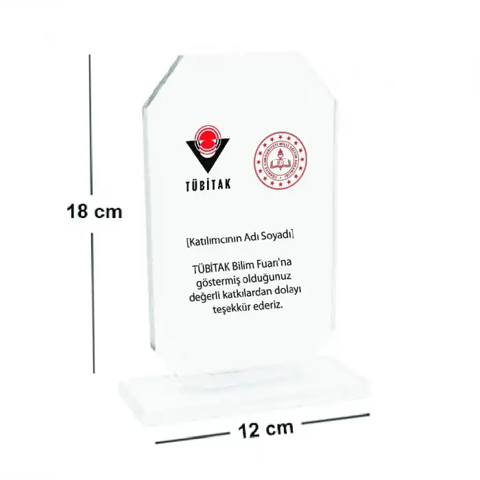 Beyaz Kristal (Cam) Plaket