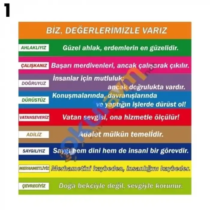 Değerler Eğitimi Merdiven Yazısı Çeşitleri