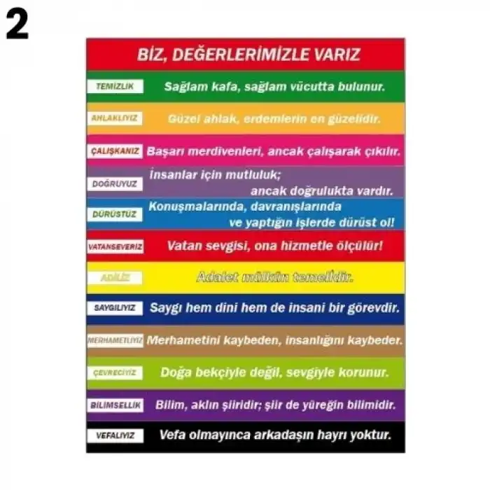 Değerler Eğitimi Merdiven Yazısı Çeşitleri
