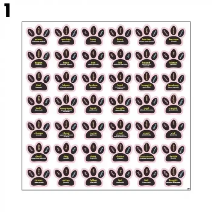 İngilizce Düzensiz Fiiler Pati Ayak İzleri