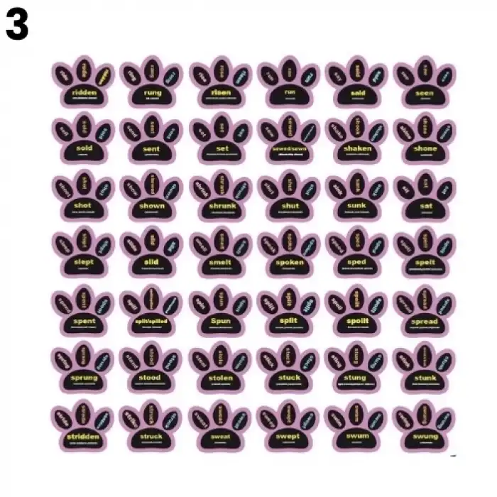 İngilizce Düzensiz Fiiler Pati Ayak İzleri