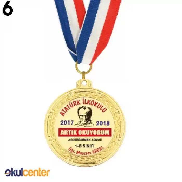 İsimli Artık Okuyorum Madalyası