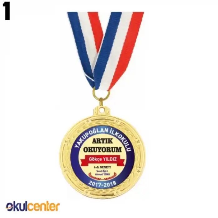 İsimli Artık Okuyorum Madalyası