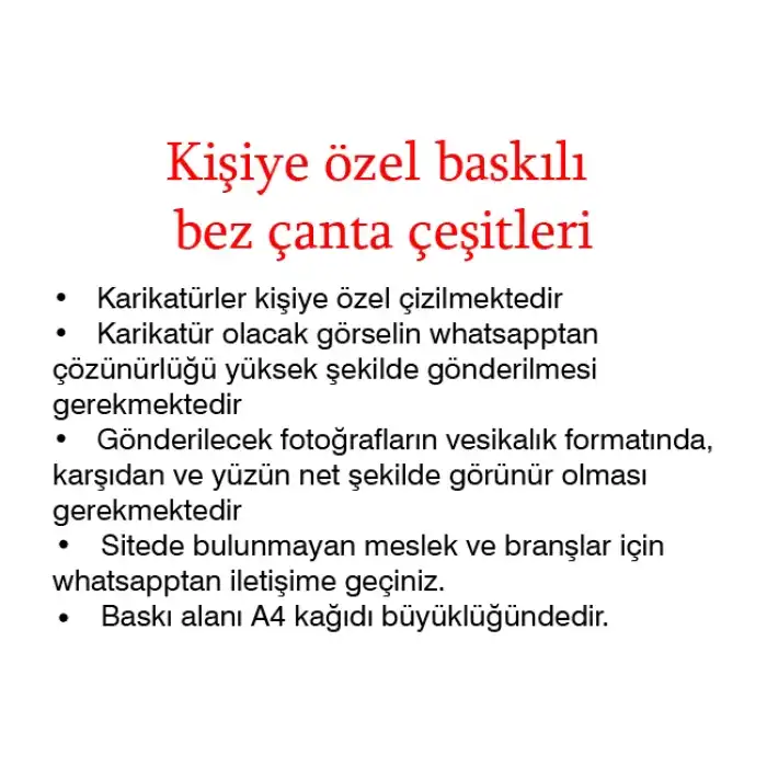 Karikatür Baskılı Bez Çanta